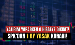 Yatırım Yaparken O Hisseye Dikkat! SPK'dan 1 Ay Yasak Kararı